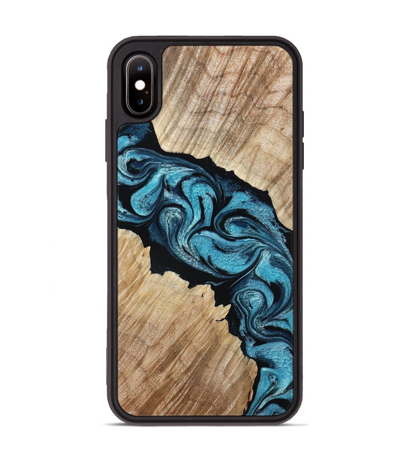 iPhone Xs Max Wood Phone Case - Isa (Blue, 801771)