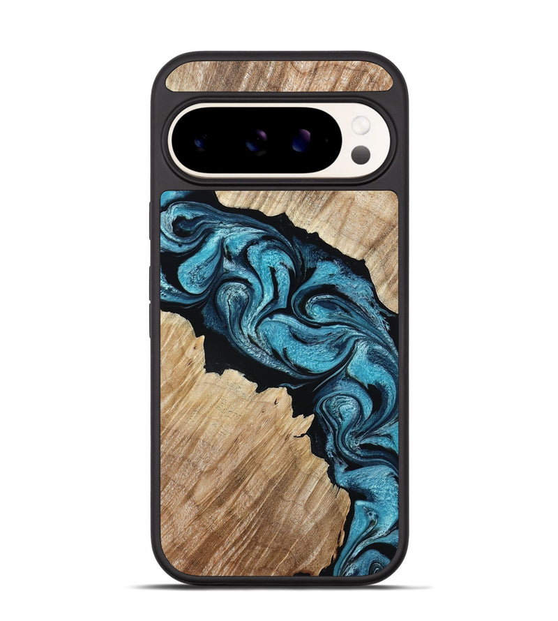 Pixel 9 Wood Phone Case - Isa (Blue, 801771)