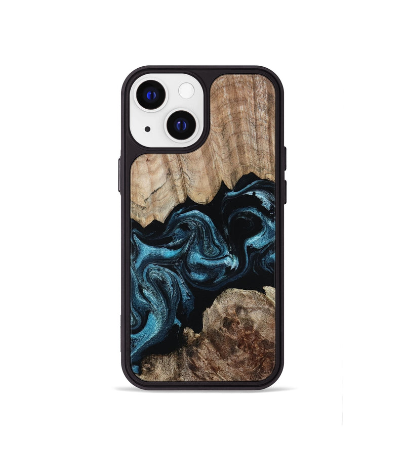 iPhone 13 mini Wood Phone Case - Jericho (Blue, 801772)