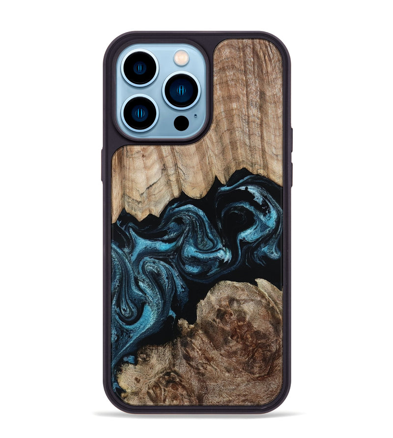 iPhone 14 Pro Max Wood Phone Case - Jericho (Blue, 801772)