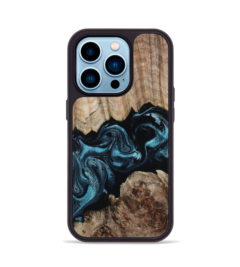 iPhone 14 Pro Wood Phone Case - Jericho (Blue, 801772)