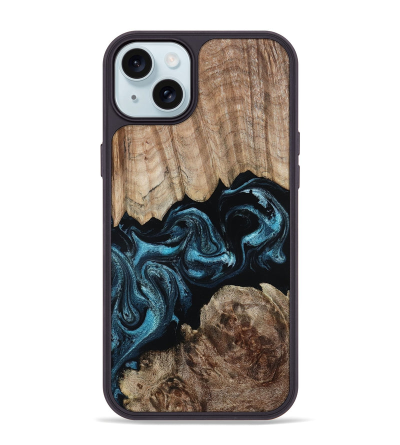iPhone 15 Plus Wood Phone Case - Jericho (Blue, 801772)