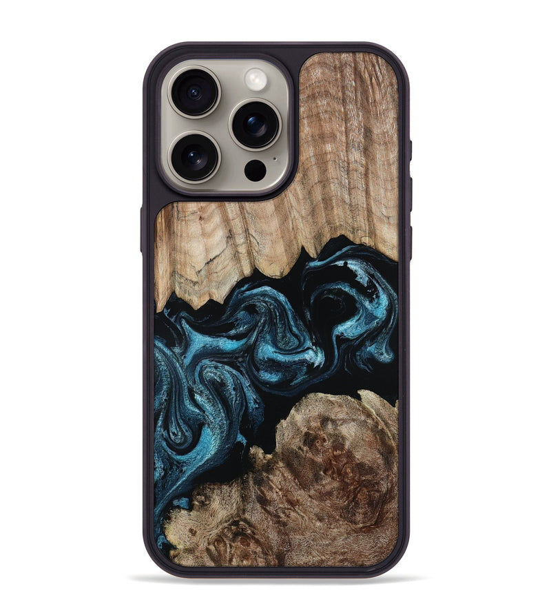 iPhone 15 Pro Max Wood Phone Case - Jericho (Blue, 801772)