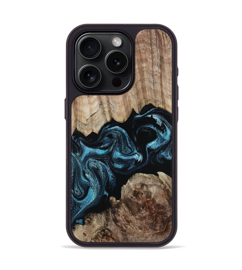 iPhone 15 Pro Wood Phone Case - Jericho (Blue, 801772)