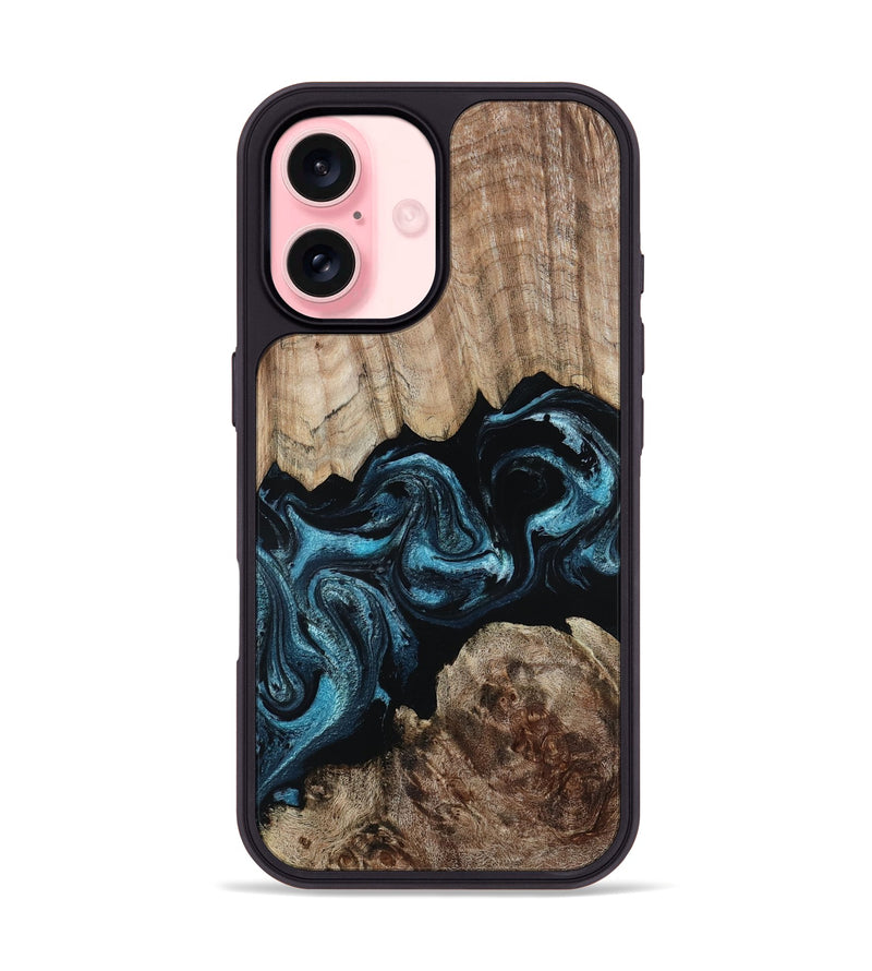 iPhone 16 Wood Phone Case - Jericho (Blue, 801772)
