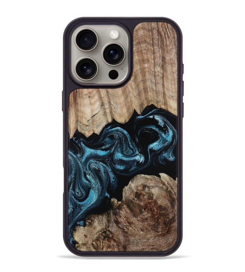 iPhone 16 Pro Max Wood Phone Case - Jericho (Blue, 801772)