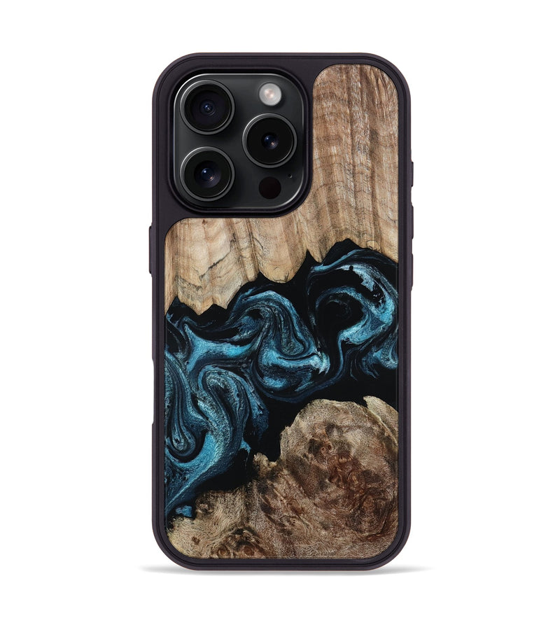 iPhone 16 Pro Wood Phone Case - Jericho (Blue, 801772)