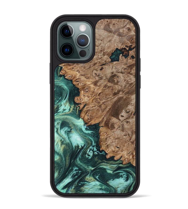 iPhone 12 Pro Max Wood Phone Case - Ned (Green, 801773)
