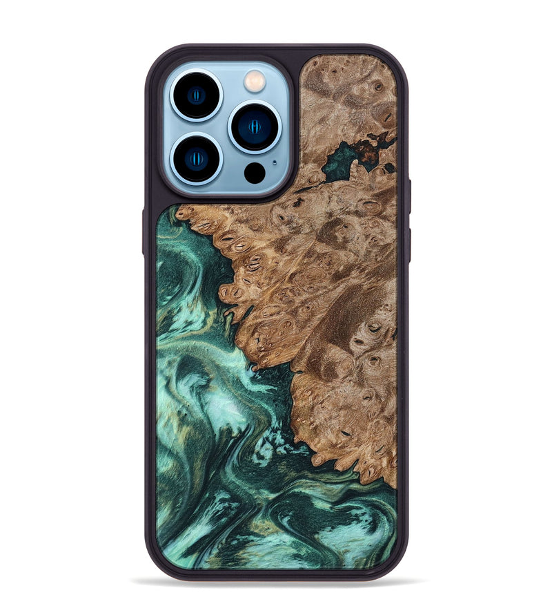 iPhone 14 Pro Max Wood Phone Case - Ned (Green, 801773)