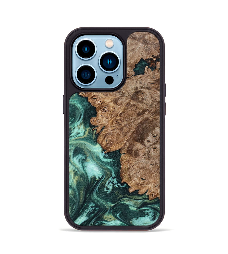iPhone 14 Pro Wood Phone Case - Ned (Green, 801773)