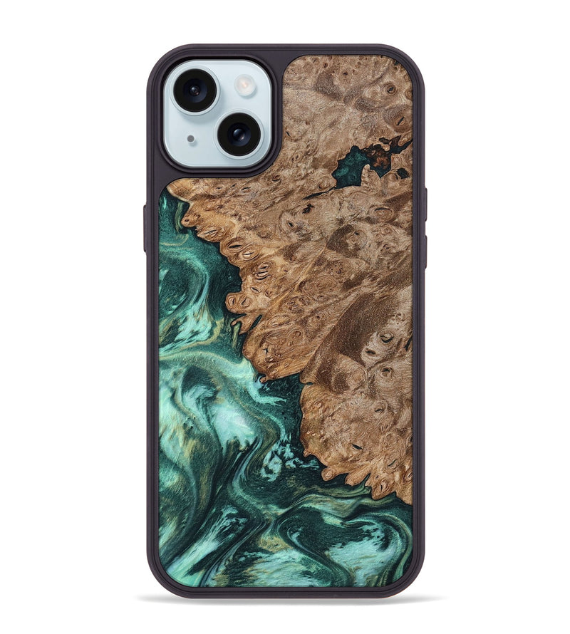 iPhone 15 Plus Wood Phone Case - Ned (Green, 801773)