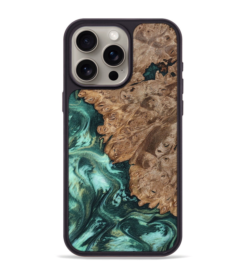iPhone 15 Pro Max Wood Phone Case - Ned (Green, 801773)