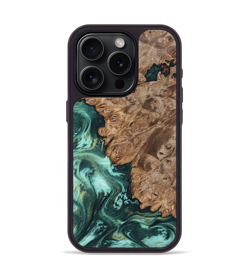 iPhone 15 Pro Wood Phone Case - Ned (Green, 801773)