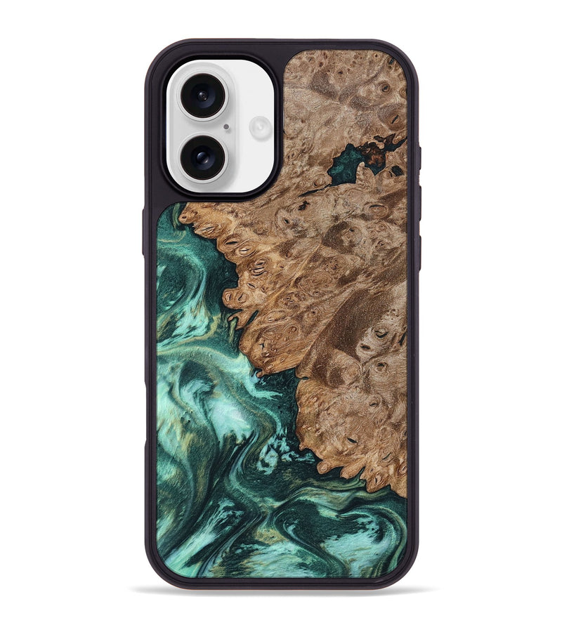 iPhone 16 Plus Wood Phone Case - Ned (Green, 801773)