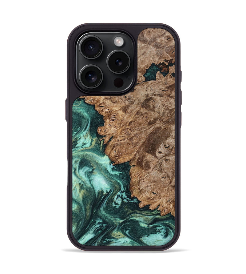 iPhone 16 Pro Wood Phone Case - Ned (Green, 801773)