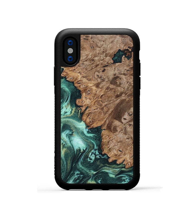 iPhone Xs Wood Phone Case - Ned (Green, 801773)