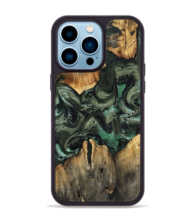 iPhone 14 Pro Max Wood Phone Case - Harlow (Green, 801774)