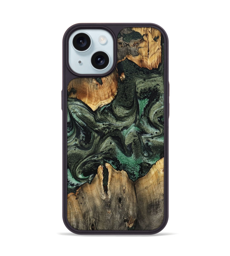 iPhone 15 Wood Phone Case - Harlow (Green, 801774)