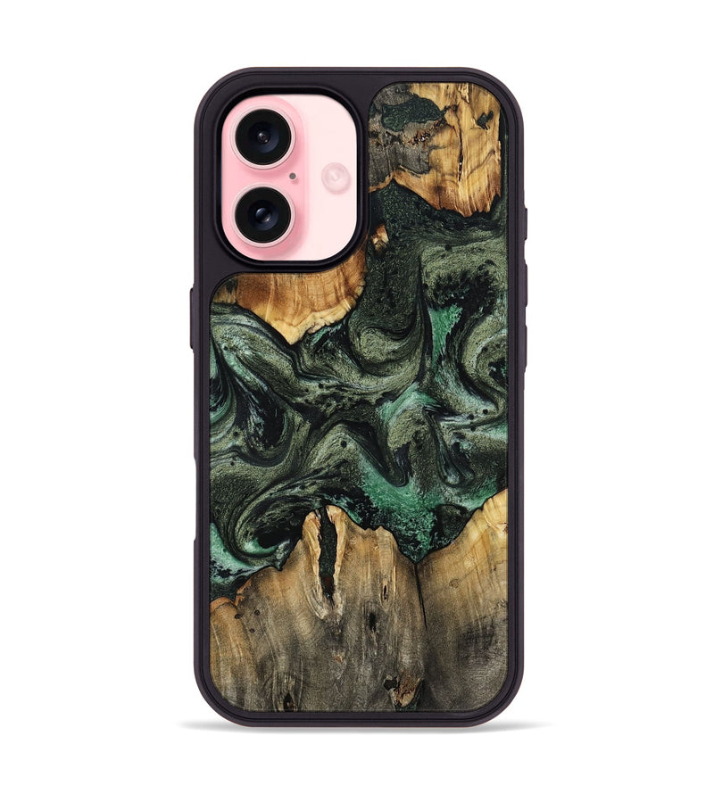 iPhone 16 Wood Phone Case - Harlow (Green, 801774)