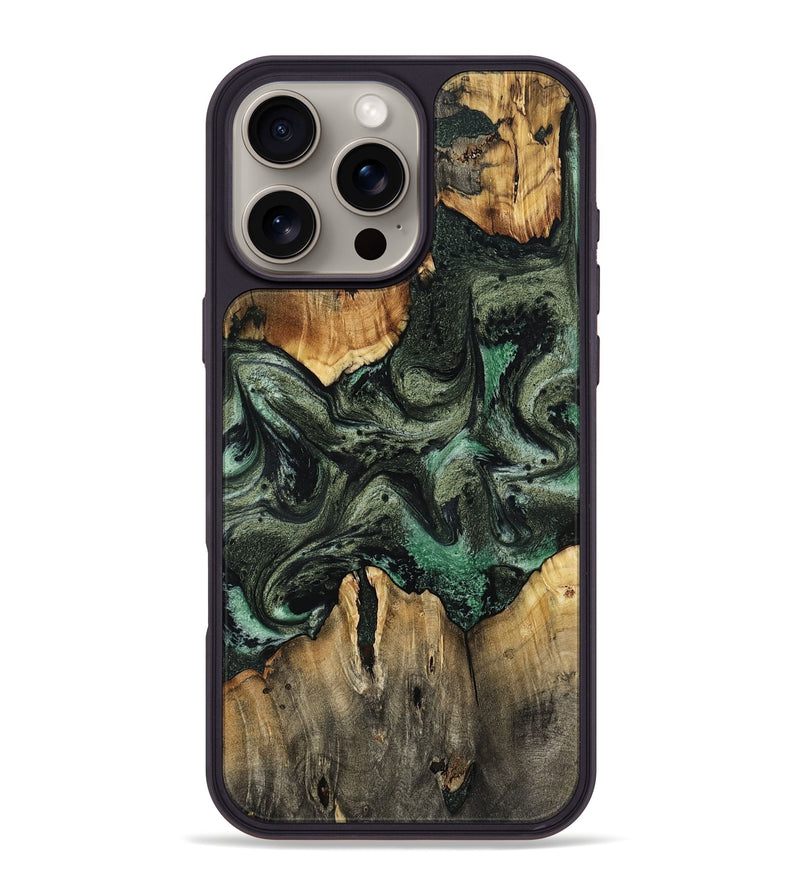 iPhone 16 Pro Max Wood Phone Case - Harlow (Green, 801774)