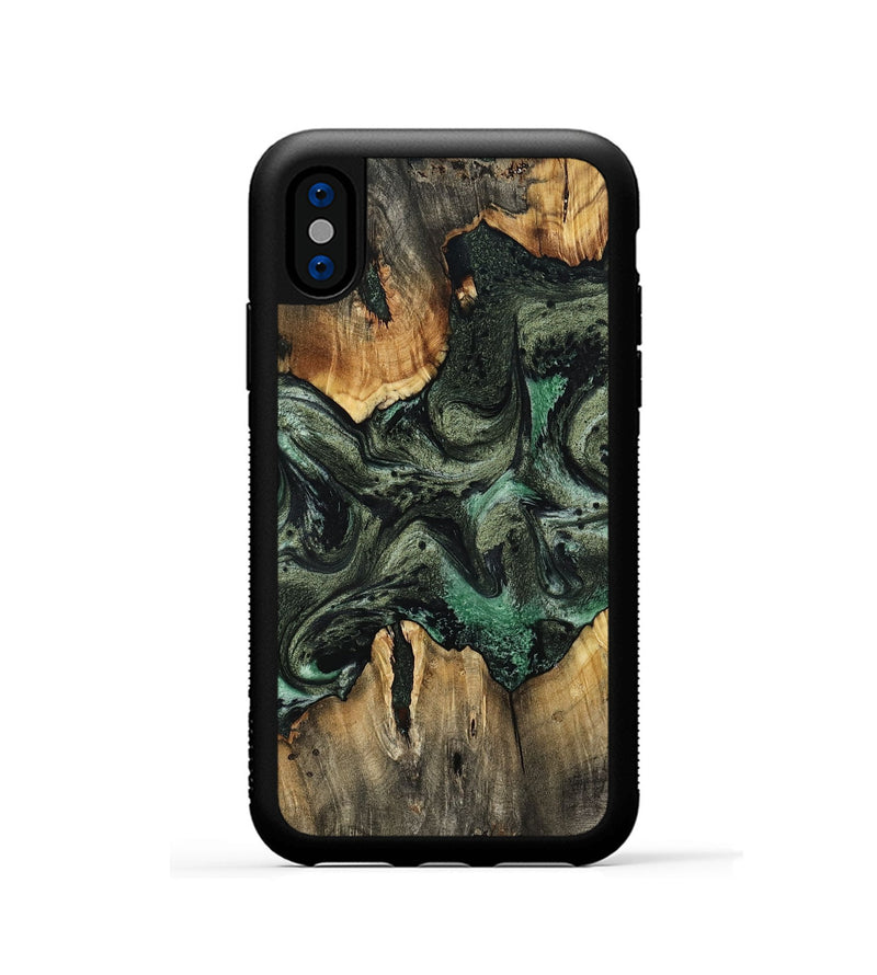 iPhone Xs Wood Phone Case - Harlow (Green, 801774)
