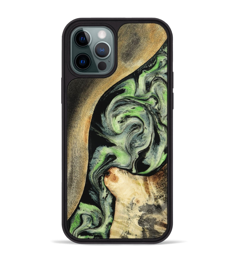 iPhone 12 Pro Max Wood Phone Case - Zev (Green, 801775)