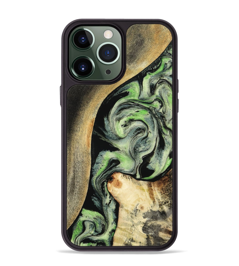 iPhone 13 Pro Max Wood Phone Case - Zev (Green, 801775)