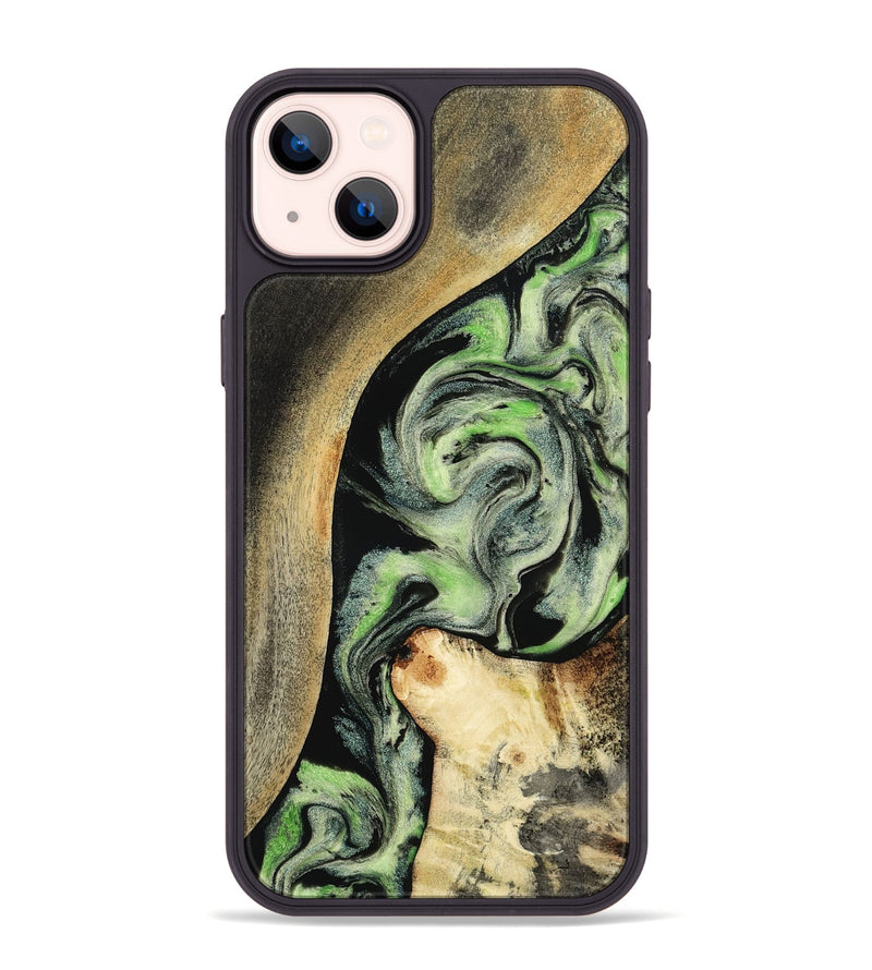 iPhone 14 Plus Wood Phone Case - Zev (Green, 801775)