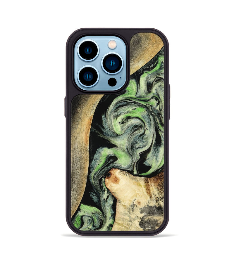 iPhone 14 Pro Wood Phone Case - Zev (Green, 801775)
