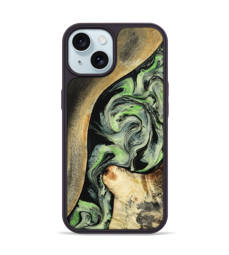 iPhone 15 Wood Phone Case - Zev (Green, 801775)