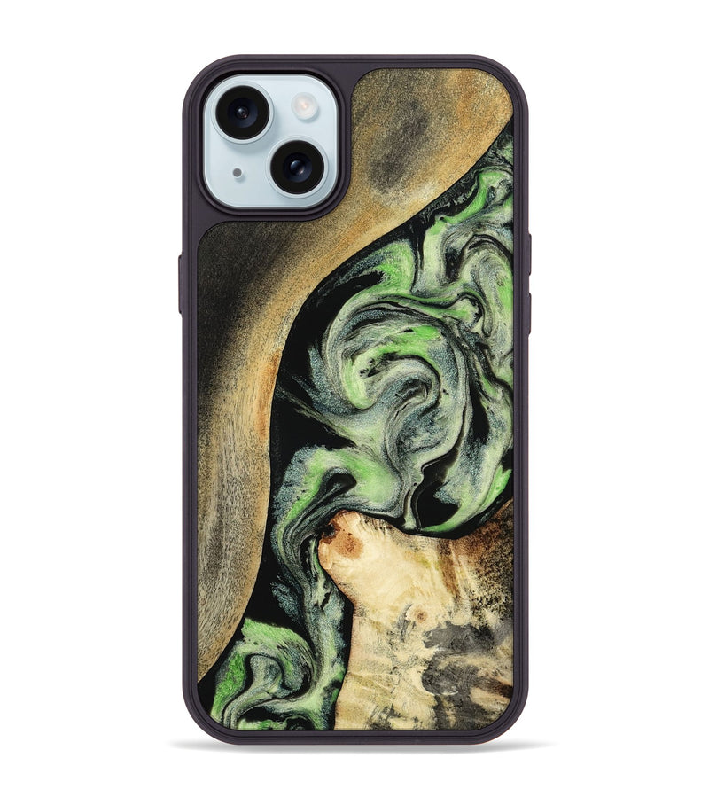 iPhone 15 Plus Wood Phone Case - Zev (Green, 801775)