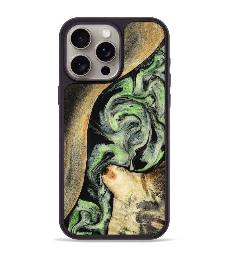 iPhone 15 Pro Max Wood Phone Case - Zev (Green, 801775)