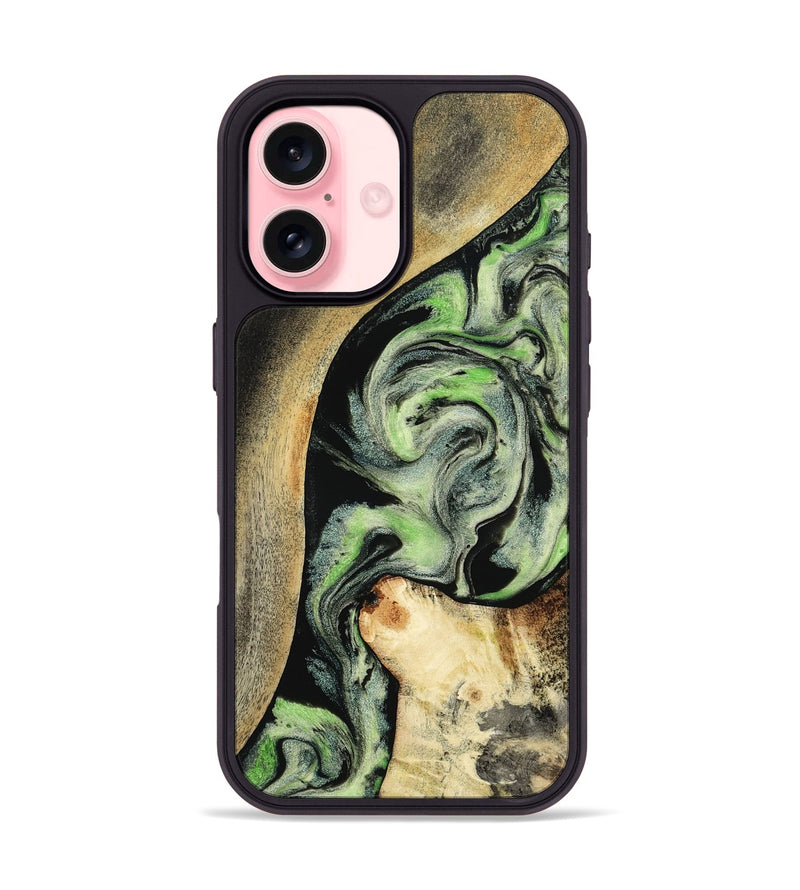 iPhone 16 Wood Phone Case - Zev (Green, 801775)