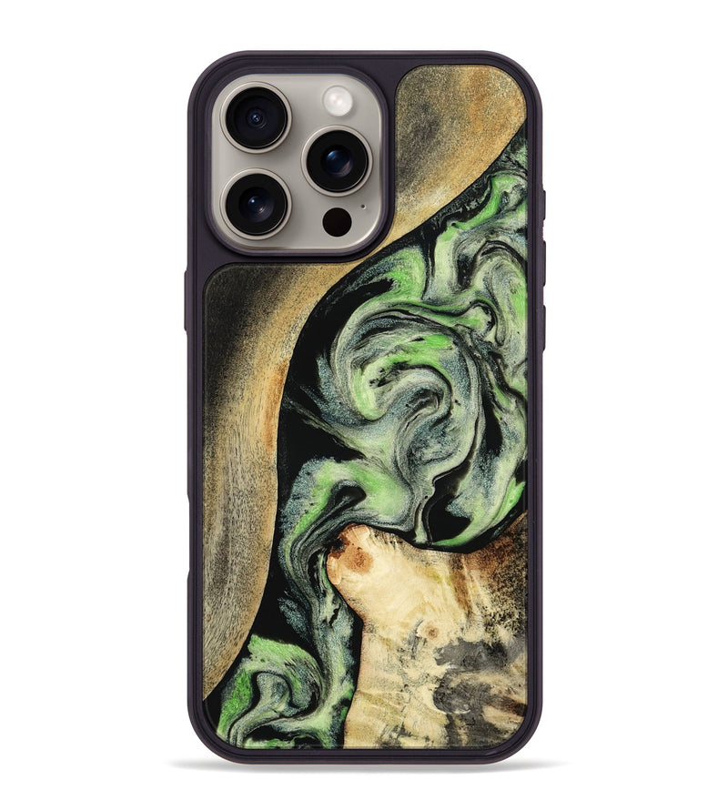 iPhone 16 Pro Max Wood Phone Case - Zev (Green, 801775)