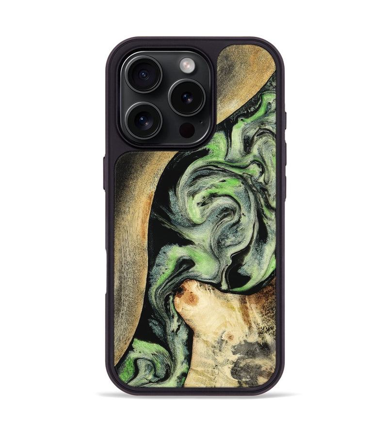 iPhone 16 Pro Wood Phone Case - Zev (Green, 801775)