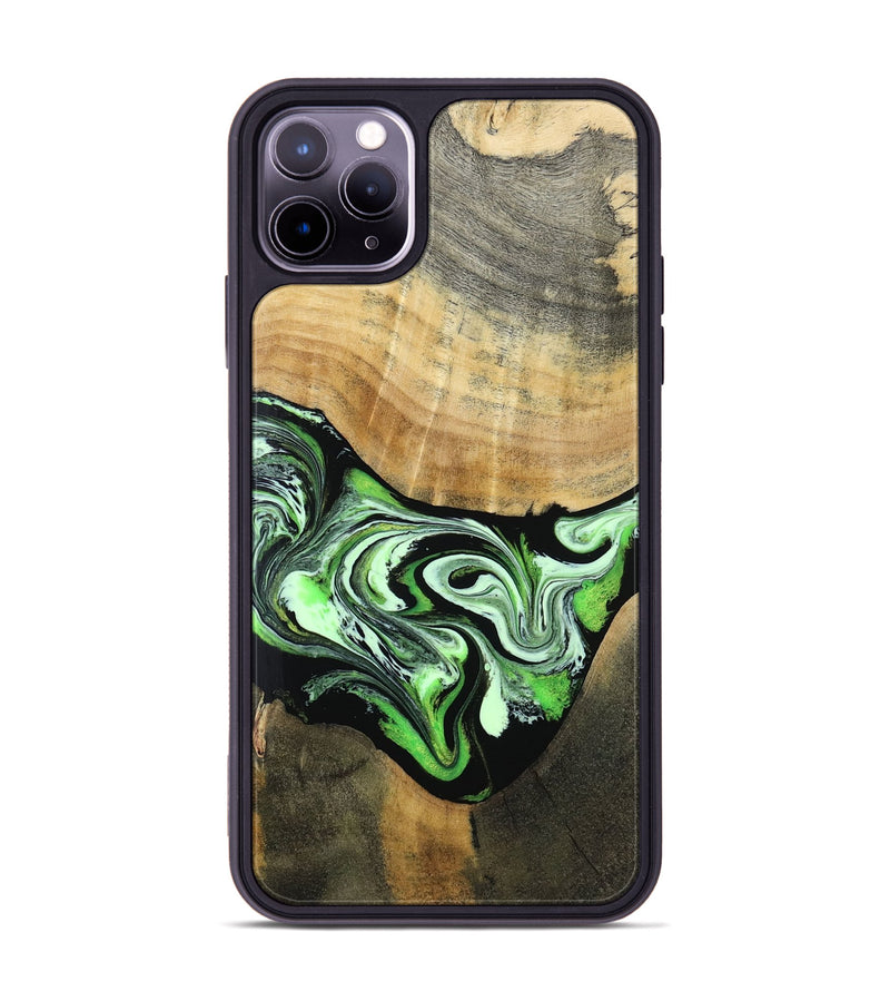 iPhone 11 Pro Max Wood Phone Case - Tomas (Green, 801776)