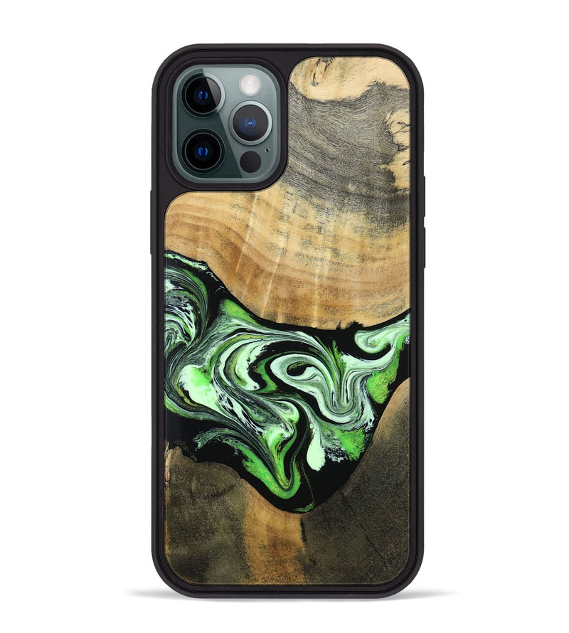 iPhone 12 Pro Max Wood Phone Case - Tomas (Green, 801776)