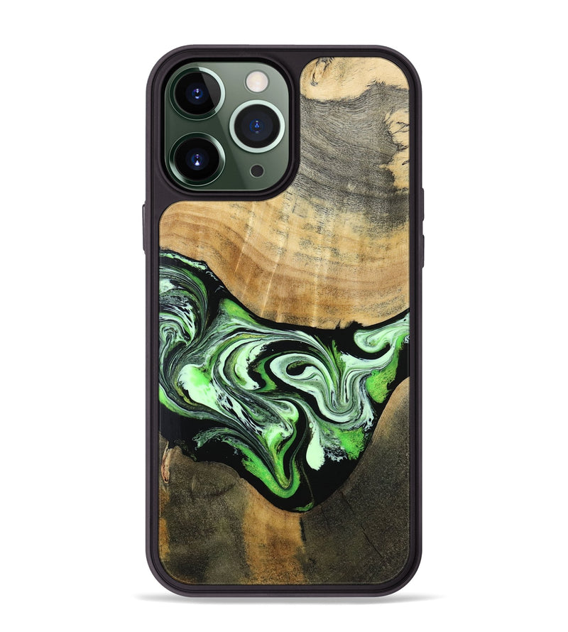 iPhone 13 Pro Max Wood Phone Case - Tomas (Green, 801776)