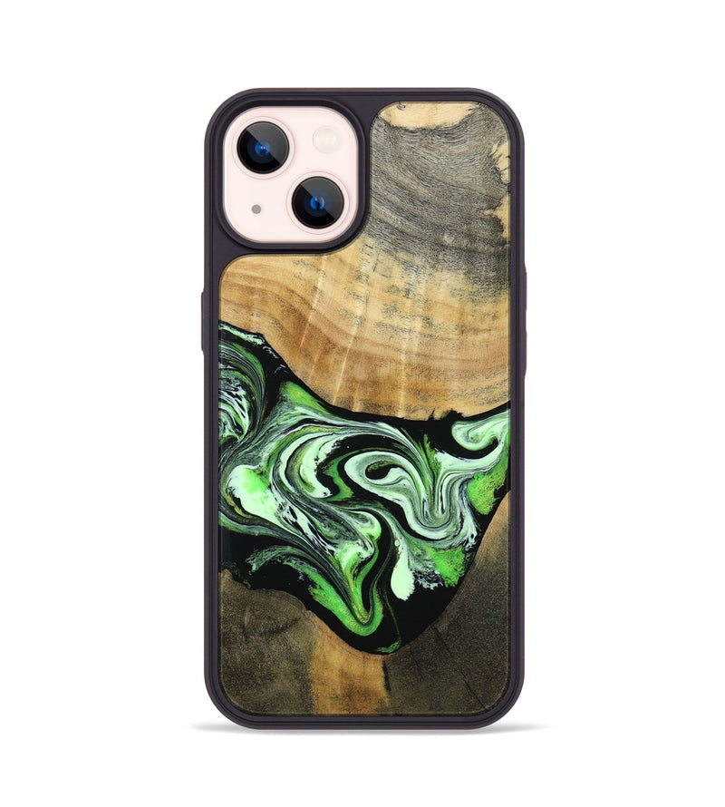 iPhone 14 Wood Phone Case - Tomas (Green, 801776)
