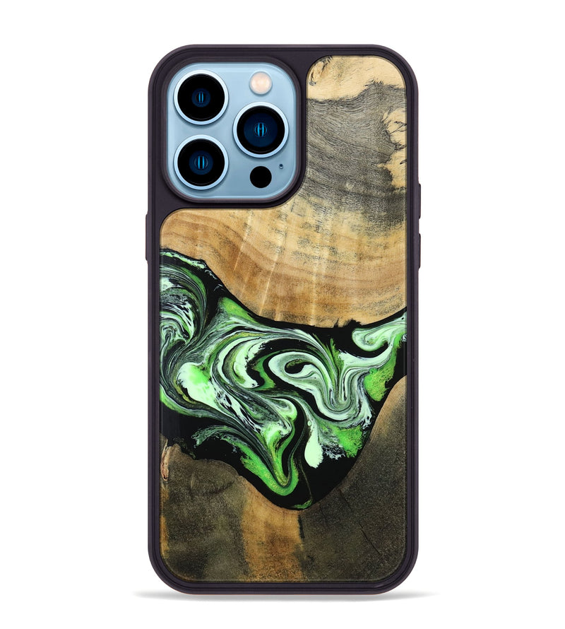 iPhone 14 Pro Max Wood Phone Case - Tomas (Green, 801776)