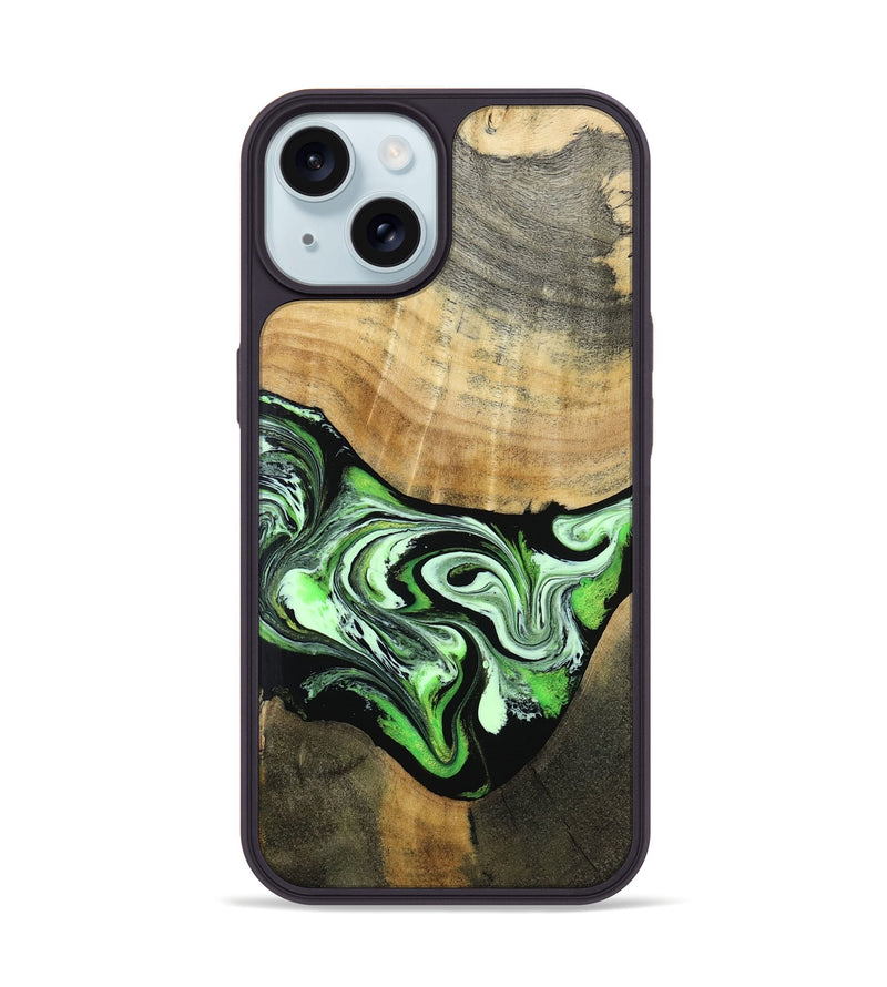 iPhone 15 Wood Phone Case - Tomas (Green, 801776)