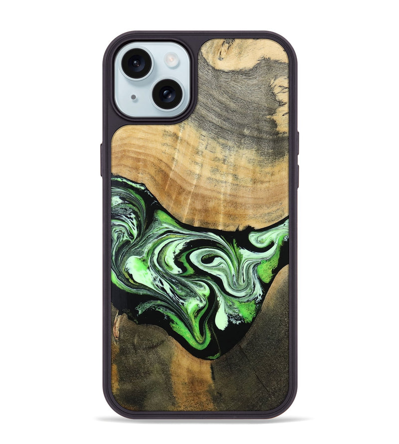 iPhone 15 Plus Wood Phone Case - Tomas (Green, 801776)
