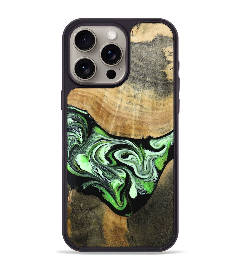 iPhone 15 Pro Max Wood Phone Case - Tomas (Green, 801776)