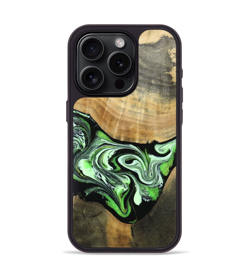 iPhone 15 Pro Wood Phone Case - Tomas (Green, 801776)