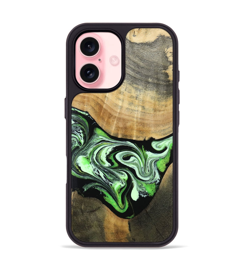 iPhone 16 Wood Phone Case - Tomas (Green, 801776)