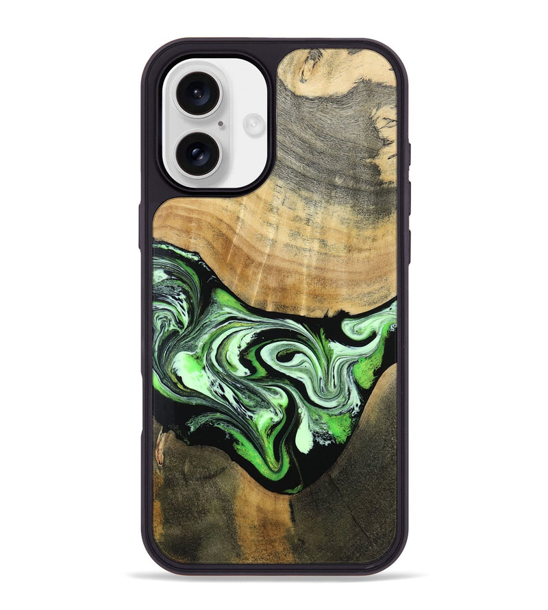 iPhone 16 Plus Wood Phone Case - Tomas (Green, 801776)