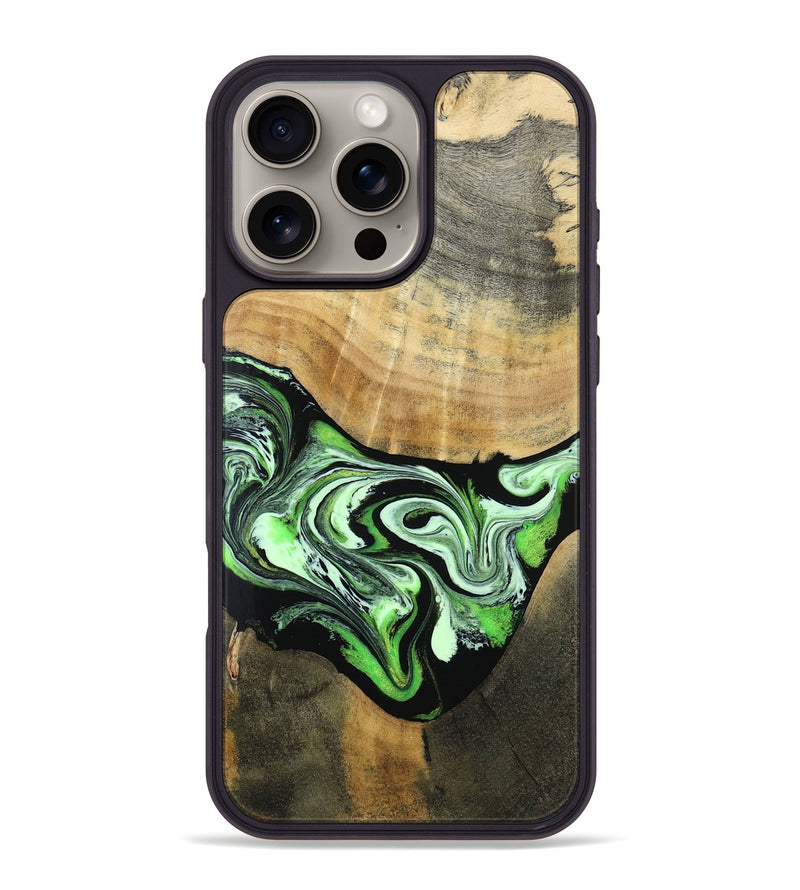 iPhone 16 Pro Max Wood Phone Case - Tomas (Green, 801776)