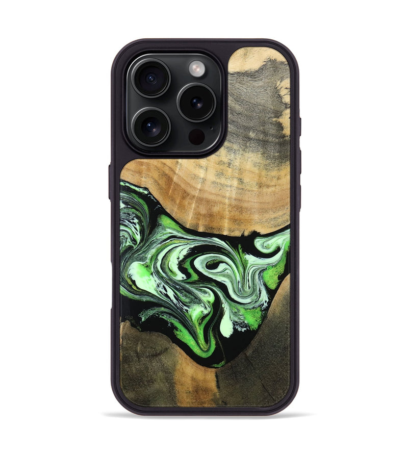 iPhone 16 Pro Wood Phone Case - Tomas (Green, 801776)