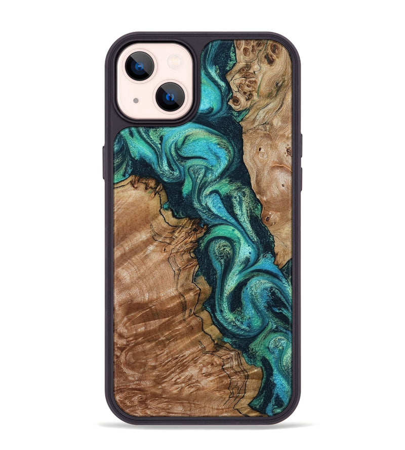 iPhone 14 Plus Wood Phone Case - Milena (Green, 801777)