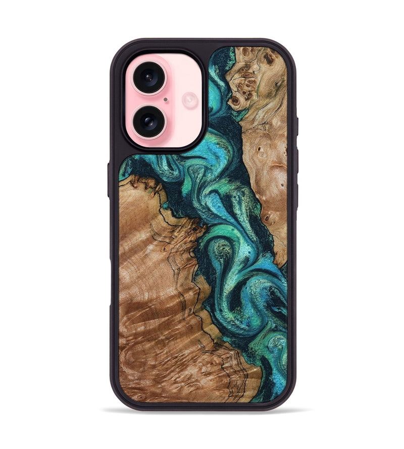iPhone 16 Wood Phone Case - Milena (Green, 801777)